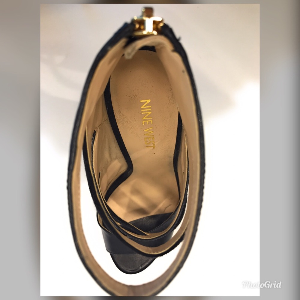 Nine West Strappy Black Heels sz 5M - Picture 5 of 8